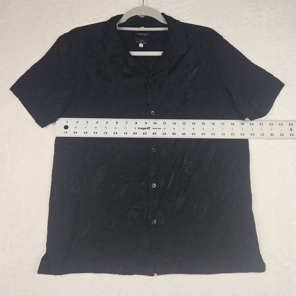 Cactus Man Ricky Singh Women's Black Button Up Shirt Size Large Floral Pattern - Picture 4 of 8